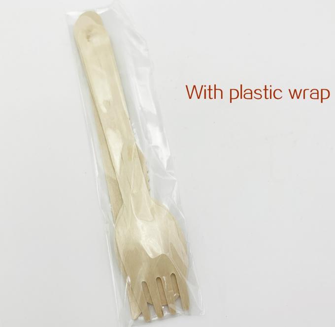 Conjunto de mini cubiertos desechables con horquilla de madera / cuchillo y servilleta de papel 3