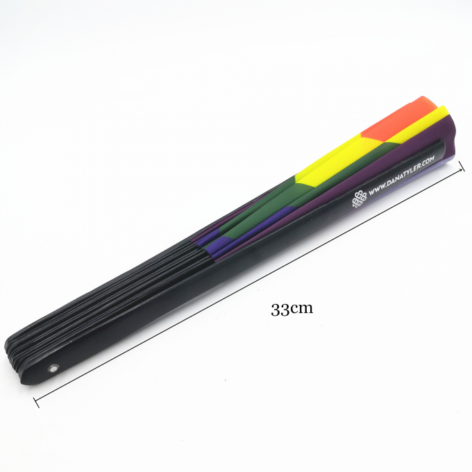 Abanico de mano plegable con logotipo personalizado de 13 pulgadas, abanico de mano grande de bambú plegable, abanico de claqueo en blanco para sublimación para bodas y bailes 2