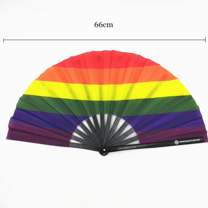 Abanico de mano plegable con logotipo personalizado de 13 pulgadas, abanico de mano grande de bambú plegable, abanico de claqueo en blanco para sublimación para bodas y bailes 3