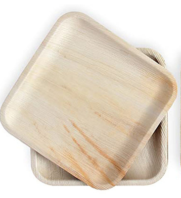 Anti Puncture 8 Inch Square Palm Leaf Disposable Plates For Party