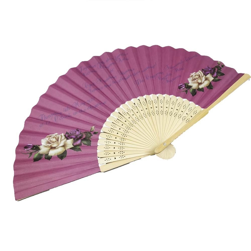 Sublimation Blanks Folded Polyester Bamboo Fans Bamboo Fabric Folding Hand Fan Clacking Folding Hand Fan