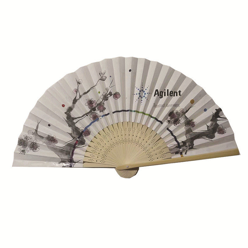 Sublimation Blanks Folded Polyester Bamboo Fans Bamboo Fabric Folding Hand Fan Clacking Folding Hand Fan