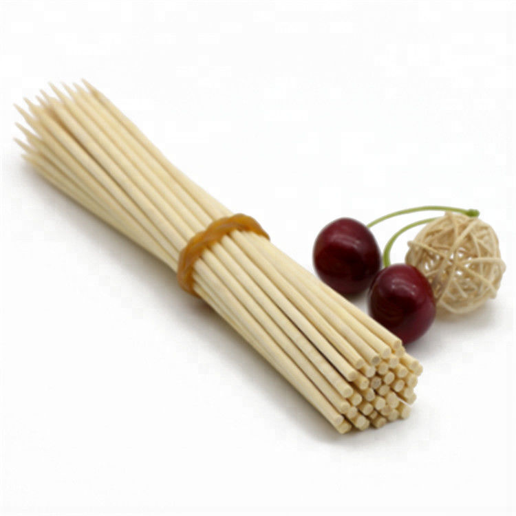 Custom Logo 2.5mm Bamboo Barbecue Skewers Sticks Fiber Polishing Camping