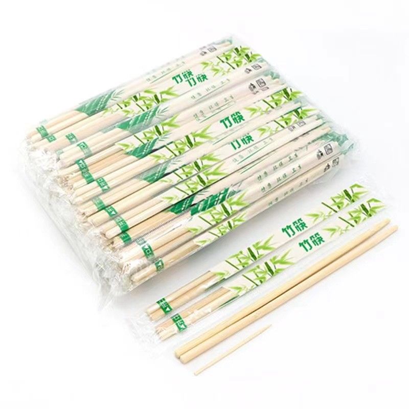 9" Disposable Round Bamboo Chopsticks with OPP Packing