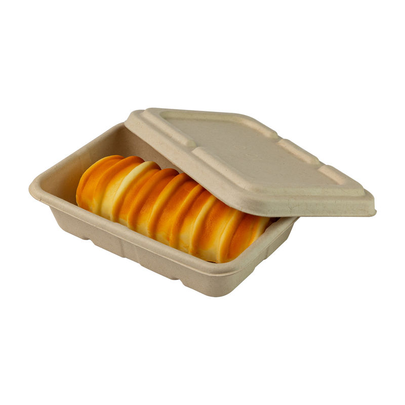 Unbleached Recyclable Compostable Meal Prep Containers Takeout Sugarcane Paper