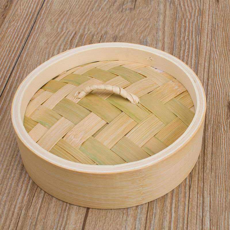 2 Tier Customized Size Dim Sum Bamboo Steamers Set Basket 10 Inch