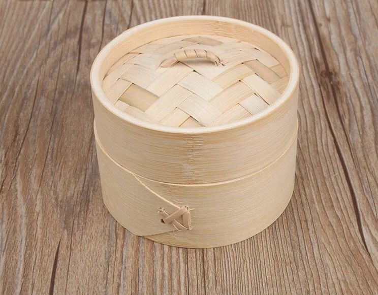 2 Tier Customized Size Dim Sum Bamboo Steamers Set Basket 10 Inch