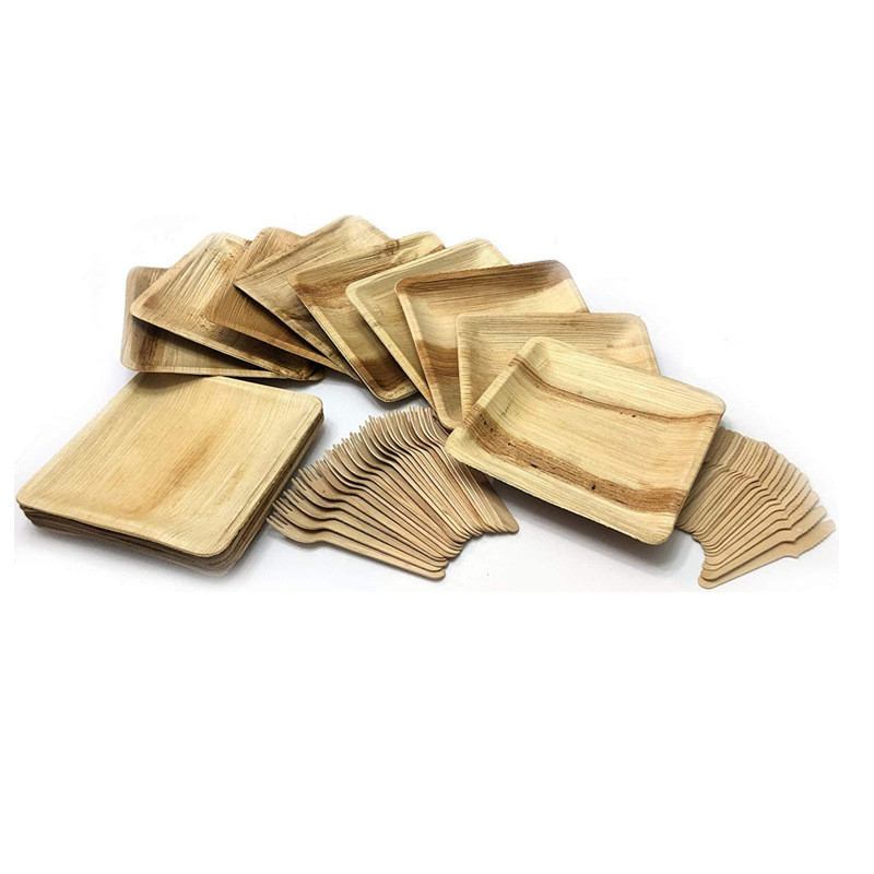 OEM Biodegradable Palm Leaf Plates With Laminated Packing