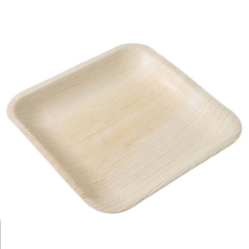 Anti Puncture 8 Inch Square Palm Leaf Disposable Plates For Party