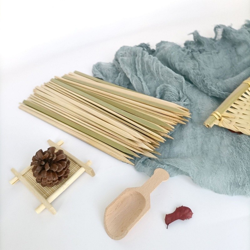 Natural Safe Disposable Custom Flat Bamboo Skewer Sticks For Bbq