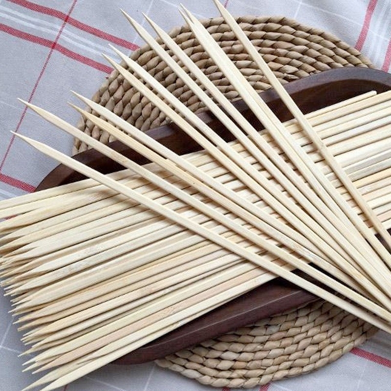 Natural Safe Disposable Custom Flat Bamboo Skewer Sticks For Bbq