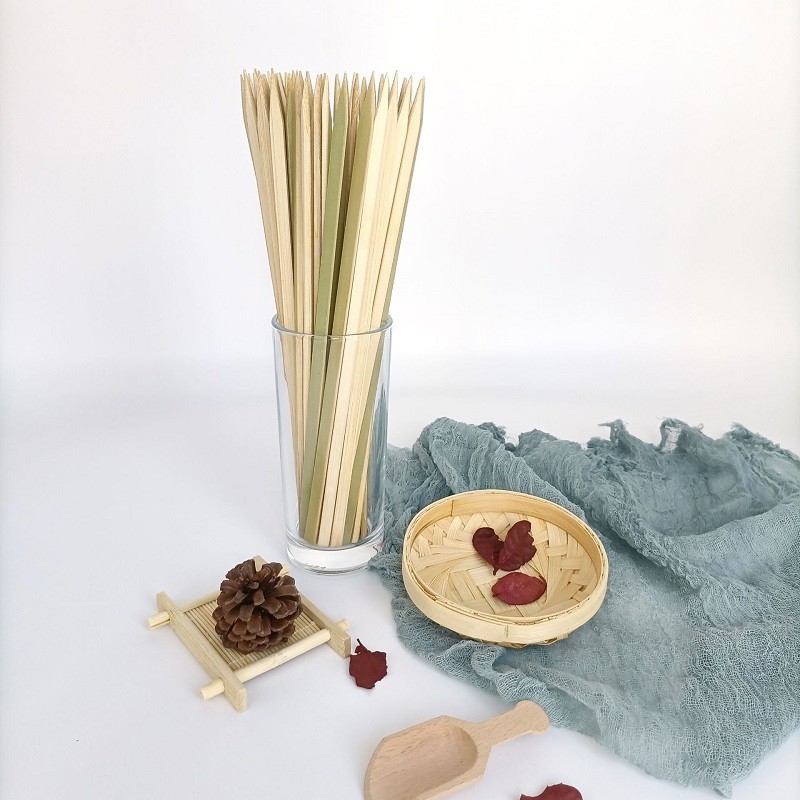Natural Safe Disposable Custom Flat Bamboo Skewer Sticks For Bbq