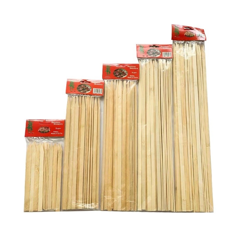 Flat BBQ 8 Inch Bamboo Skewers Paddle Sticks Grill Kebab Barbecue Bamboo Stick