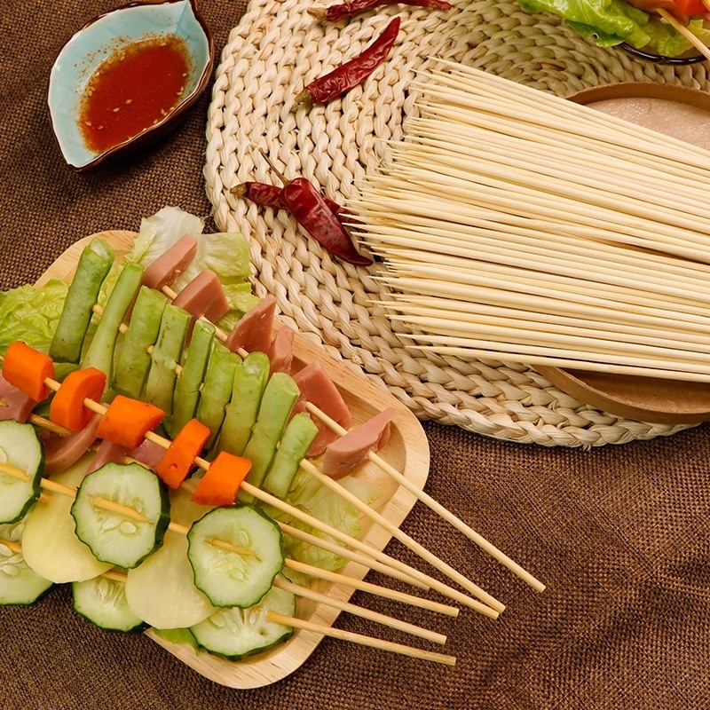 Easily Cleaned Flexible Round Bamboo Sticks For Barbecue