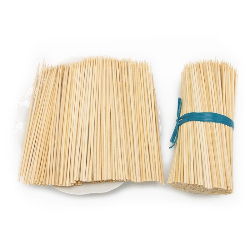 Custom Logo Wholesale Flat Knotted Bamboo Skewer Stick 35cm 40cm