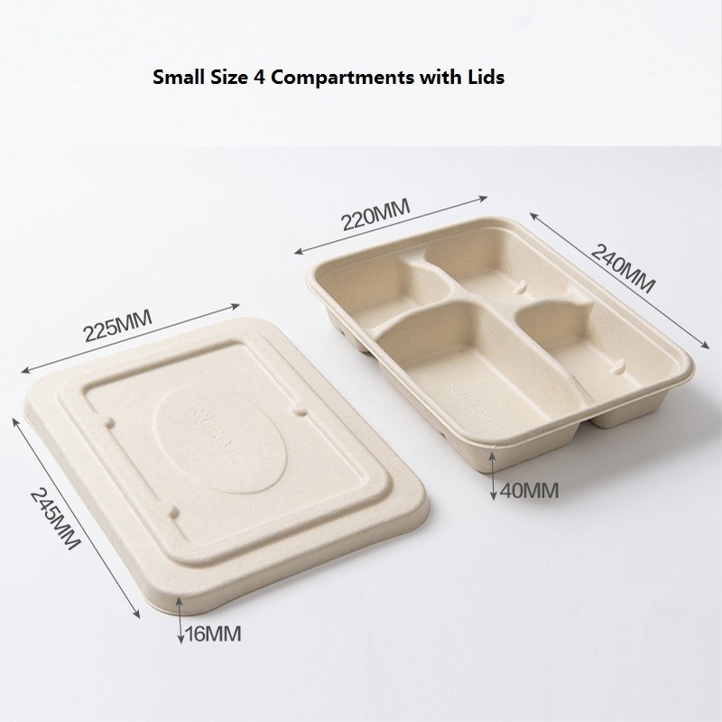 Cornstarch Lunch Compartment Food Container Biodegradable Disposable