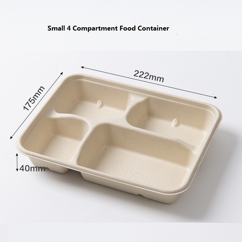 Cornstarch Lunch Compartment Food Container Biodegradable Disposable