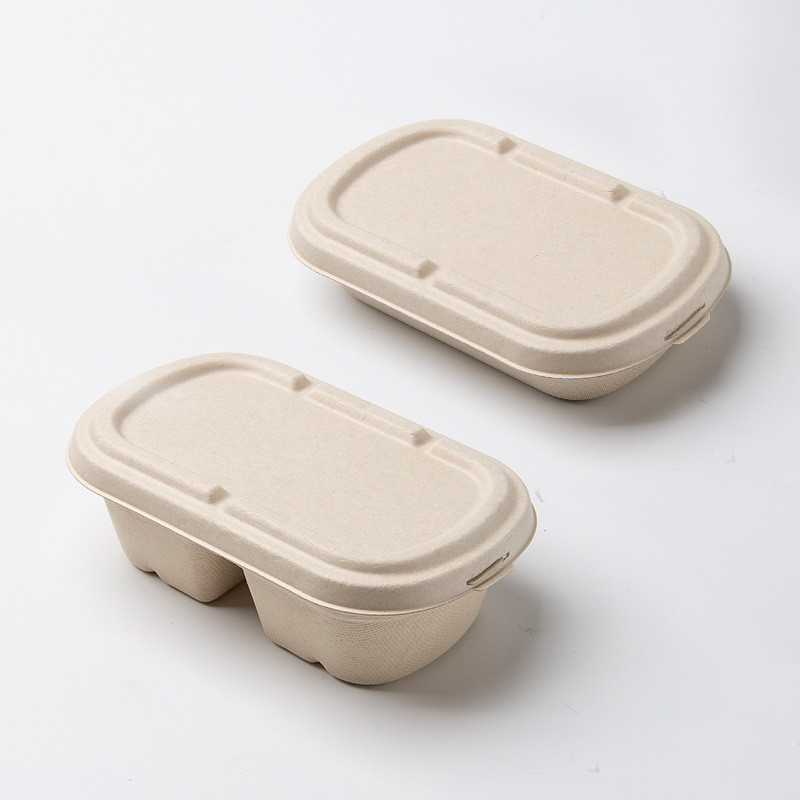 Disposable Sugarcane Takeaway to Go Lunch Box Food Containers for Restaurants Hotel
